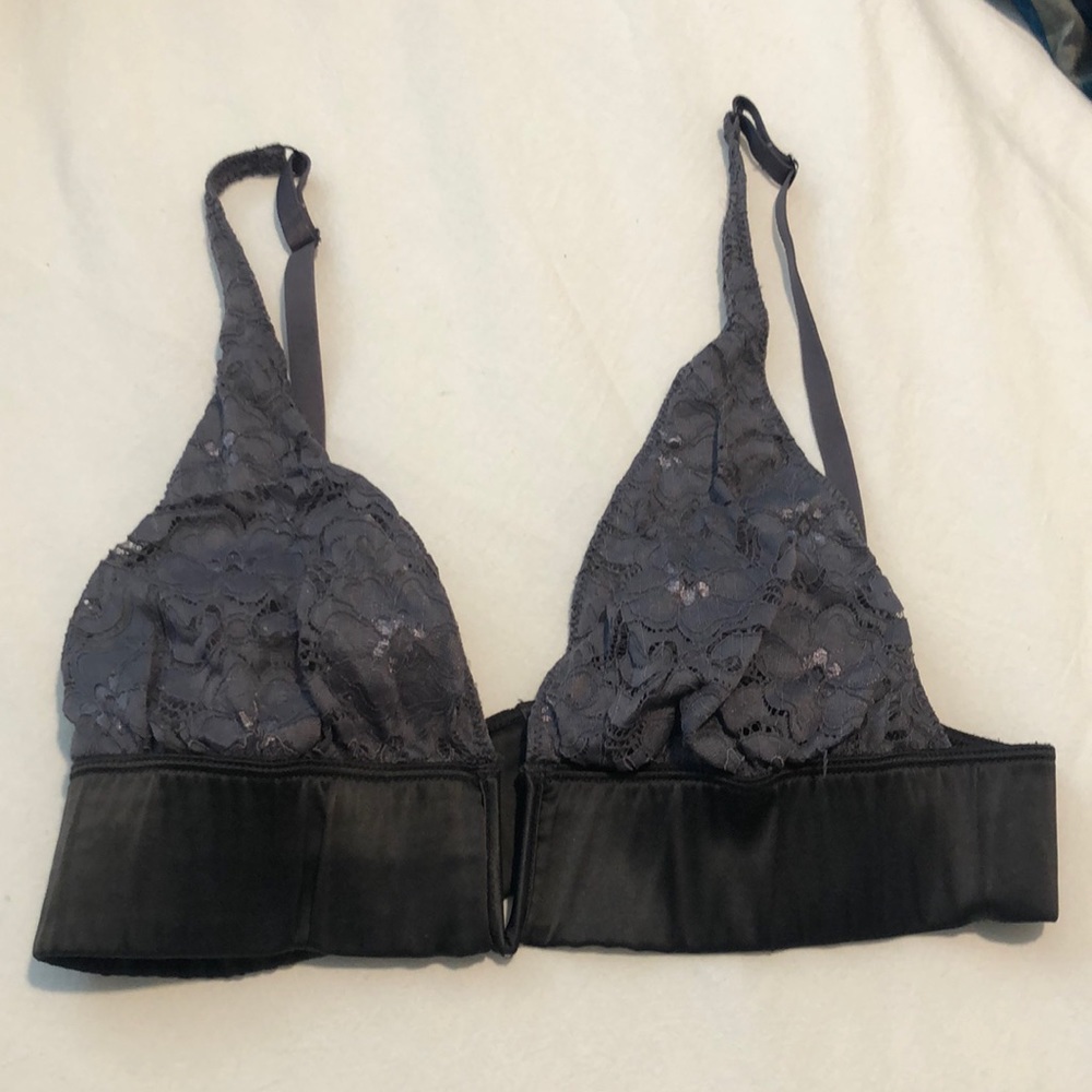 Free people lace bralette with satin band
